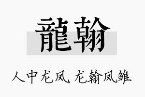 龙翰名字的寓意及含义