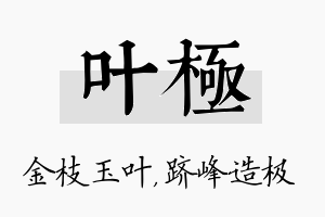 叶极名字的寓意及含义