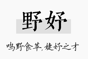 野妤名字的寓意及含义