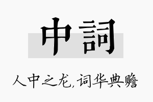 中词名字的寓意及含义