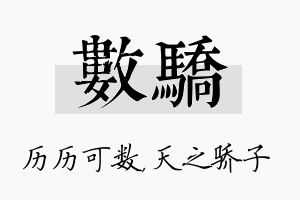 数骄名字的寓意及含义