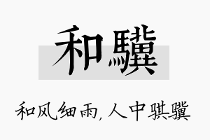 和骥名字的寓意及含义