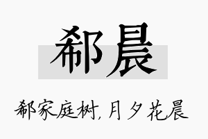 郗晨名字的寓意及含义