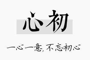 心初名字的寓意及含义