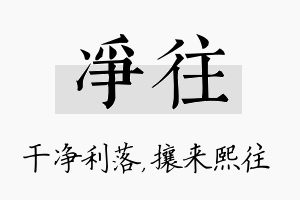 净往名字的寓意及含义