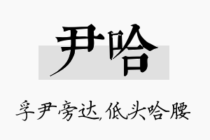 尹哈名字的寓意及含义