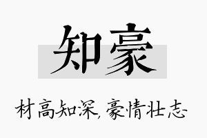 知豪名字的寓意及含义