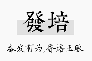 发培名字的寓意及含义