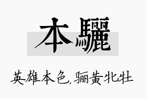 本骊名字的寓意及含义