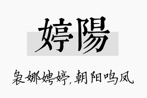 婷阳名字的寓意及含义