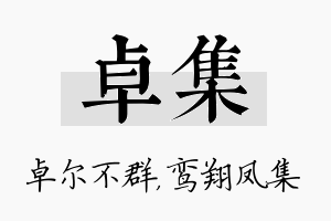 卓集名字的寓意及含义