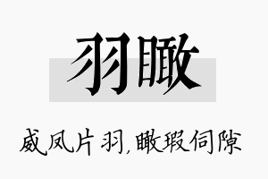 羽瞰名字的寓意及含义