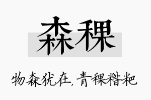 森稞名字的寓意及含义