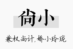 尚小名字的寓意及含义