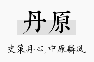 丹原名字的寓意及含义