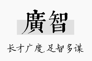 广智名字的寓意及含义