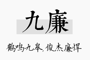 九廉名字的寓意及含义