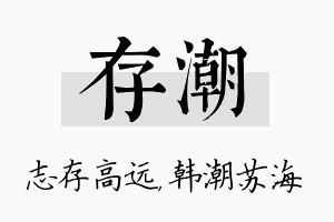 存潮名字的寓意及含义