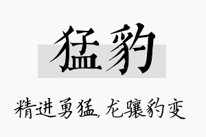 猛豹名字的寓意及含义