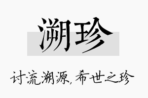 溯珍名字的寓意及含义