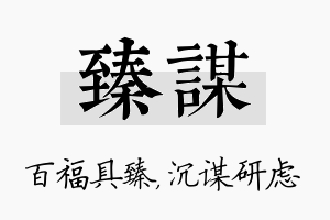 臻谋名字的寓意及含义