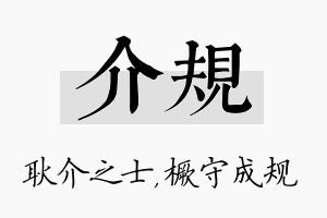 介规名字的寓意及含义