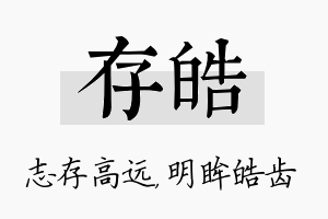 存皓名字的寓意及含义