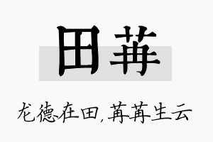 田苒名字的寓意及含义