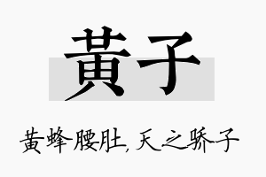 黄子名字的寓意及含义