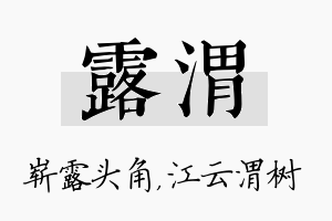 露渭名字的寓意及含义