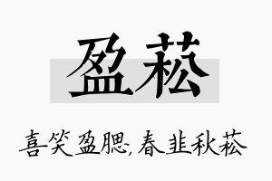 盈菘名字的寓意及含义