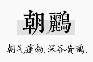 朝鹂名字的寓意及含义