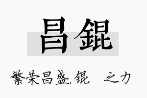 昌锟名字的寓意及含义