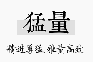 猛量名字的寓意及含义