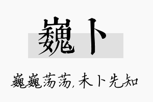 巍卜名字的寓意及含义