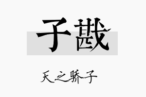 子戡名字的寓意及含义