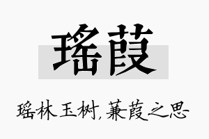 瑶葭名字的寓意及含义