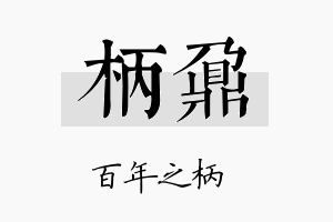 柄鼐名字的寓意及含义