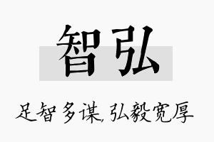 智弘名字的寓意及含义