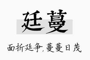 廷蔓名字的寓意及含义