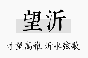 望沂名字的寓意及含义