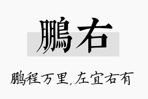 鹏右名字的寓意及含义