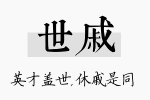 世戚名字的寓意及含义