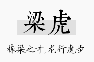 梁虎名字的寓意及含义