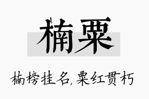 楠粟名字的寓意及含义