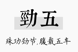 劲五名字的寓意及含义