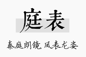 庭表名字的寓意及含义