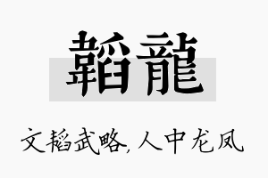 韬龙名字的寓意及含义