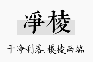 净棱名字的寓意及含义