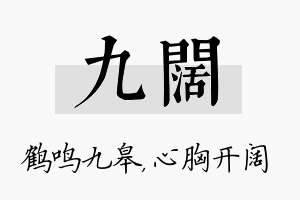 九阔名字的寓意及含义